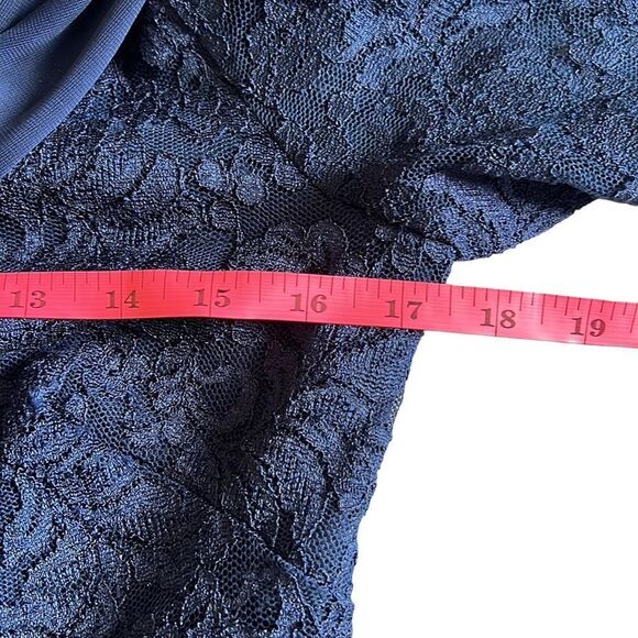 NEW Marina Navy Blue Lace Floor Length Formal Event Evening Dress Sz 6 - Picture 14 of 15